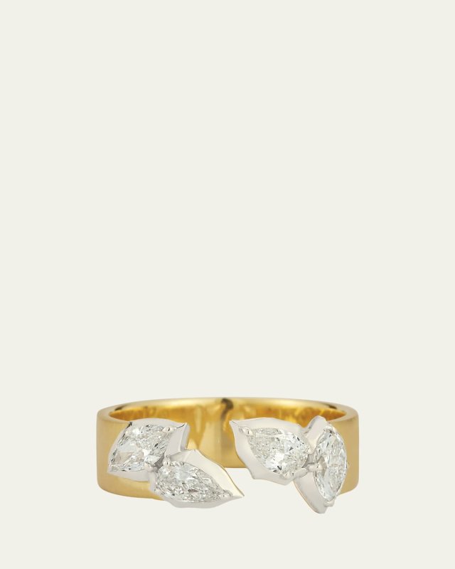 18K Gold and Platinum Poppy Open Band